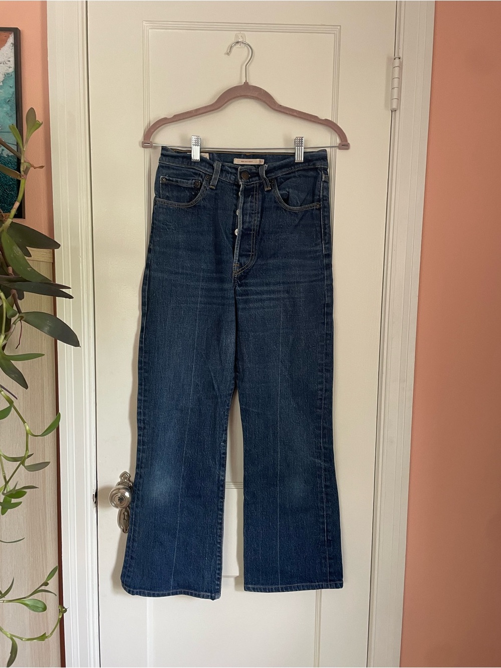 Levi's Dark Blue Boot Cut Button-Fly Jeans